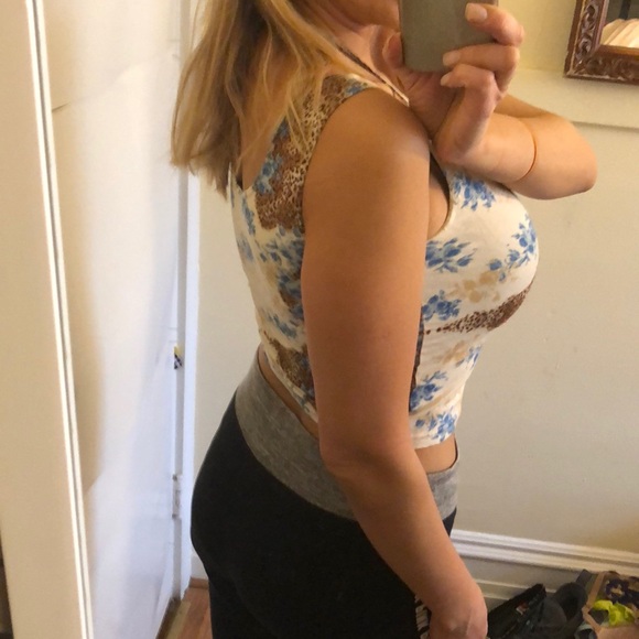 Blue leopard Sexy cropped top S/M - Picture 4 of 7